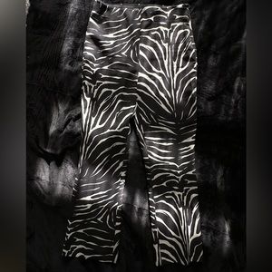 Zara Zebra Print Cropped Pants